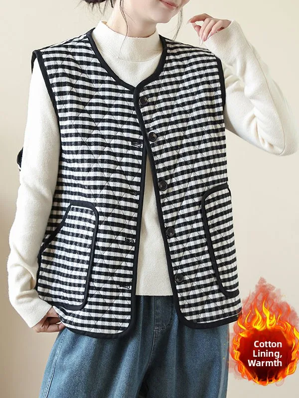 

Новая зимняя теплая безрукавка свободного кроя на одной пуговице из хлопка для женщин больших размеров, повседневная, тонкая