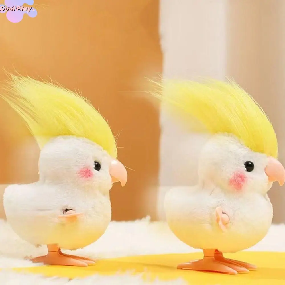 

Cute Easy to Use For Children Crazy Hairstyle Desktop Non-electric Plush Toy Simulation Bird Wind-up Toy Interactive Toy