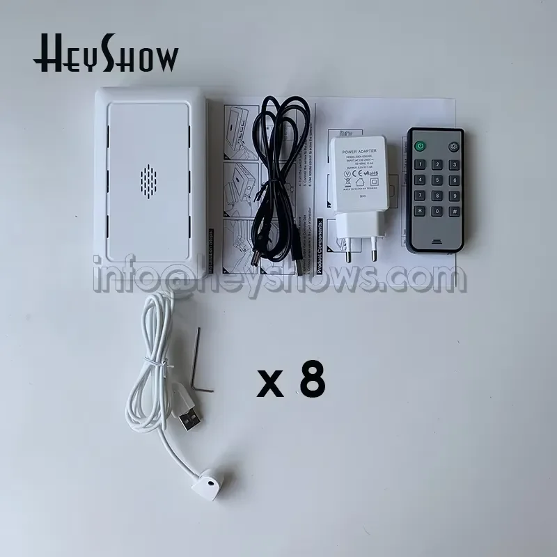 8 Port Anti-Theft Security Alarm Headset Plastic Earpiece Centralized Box with Cable Display System Earphone Security System