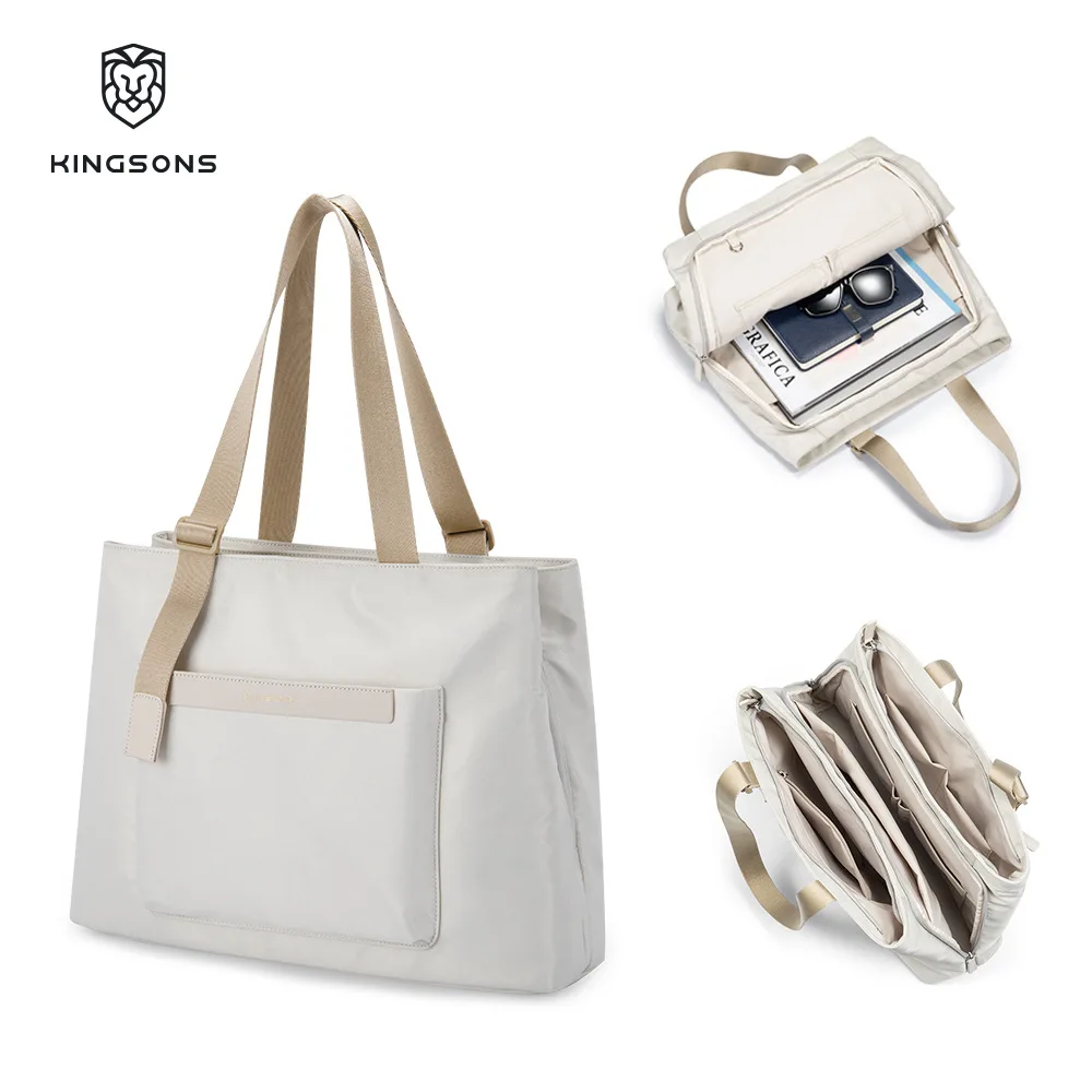 

Kingsons Fashionable Women's Tote Bag Large Capacity Multi-layer Storage Single Shoulder Bag Simple Design Mom's Handbag