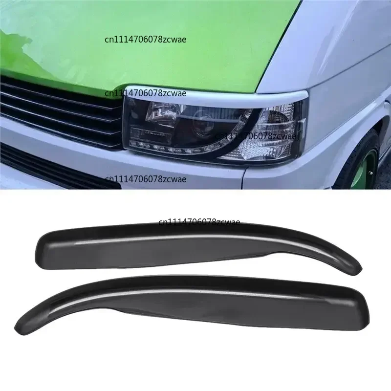 1Pair Front Headlight Eyebrow Spoiler Trim Strips For VW Transporter T4 Headlamp Eyebrow Cover ABS Gloss Black