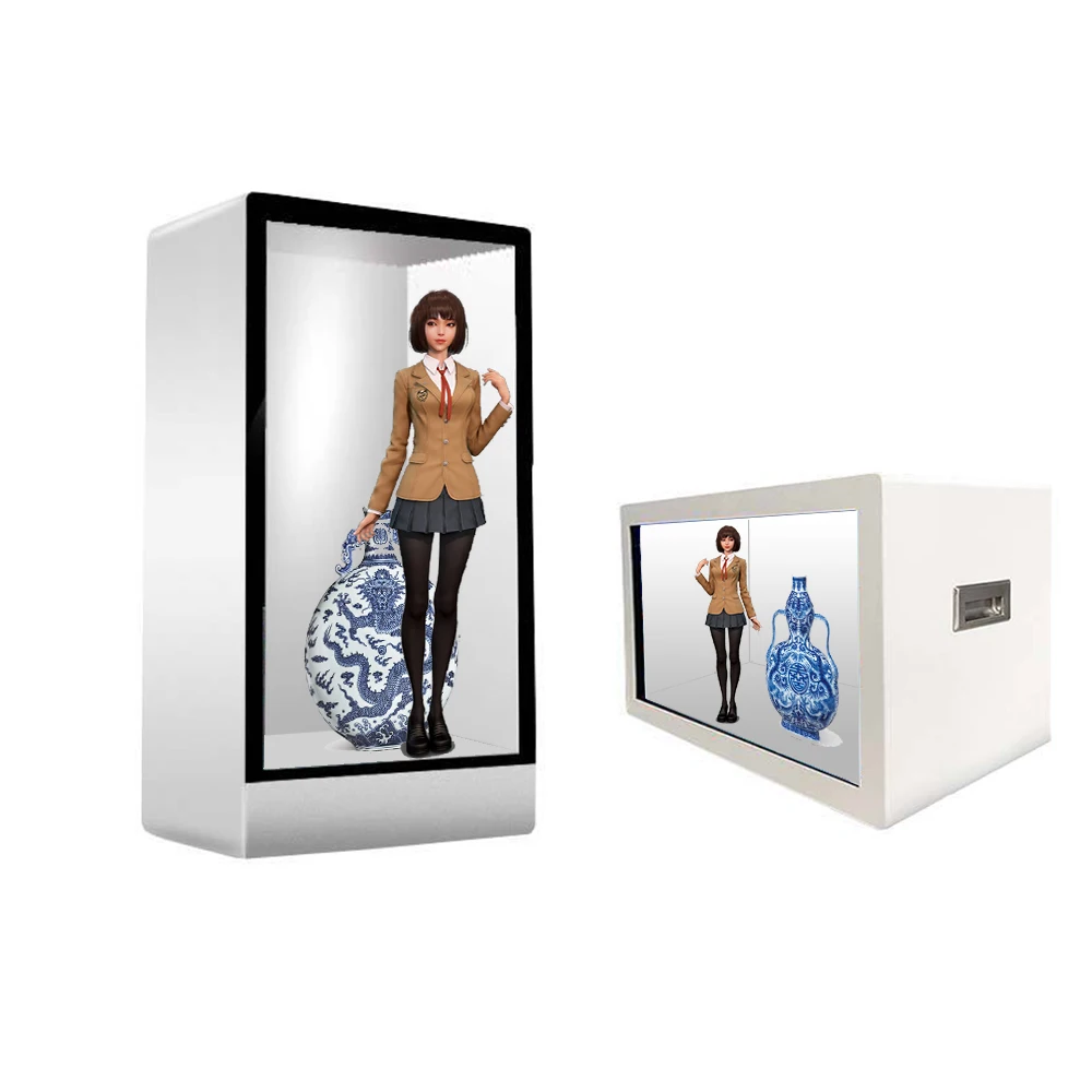 65inch Transparent LCD Advertising Display Screen , Interactive Touch Showcase Hologram Box, 3D Holographic Display