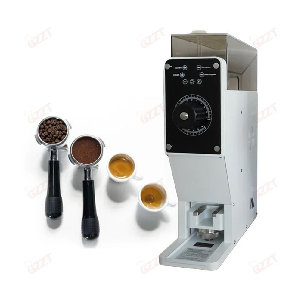 Aluminum housing 98mm  titanium flat burr coffee grinder quantitative coffee bean grinders 58mm Coffee Powder Pressing machine