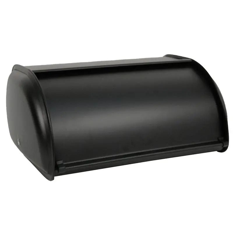 

A84E-Iron Roll Top Bread Holder Metal Vintage Style Bread Box For Kitchen Food Storage Organizer Container Bin B