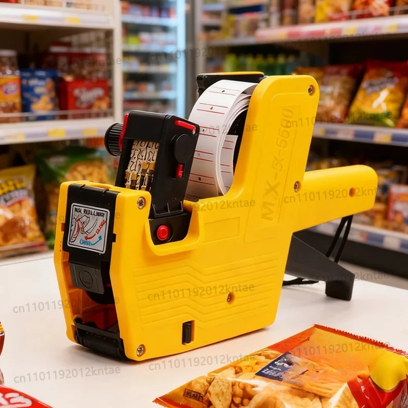 Single Row Pricing Gun Handheld Labeler Price Tag Machine Clear Printing Adjustable Position For Retail Store Shop Supermarket
