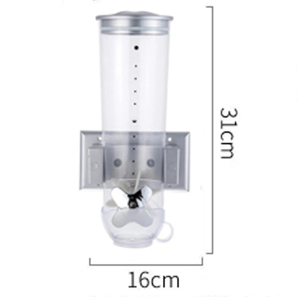 Wall Mounted Dry Food Cereal Dispenser Grains Sealed Storage Tank Multiple-Use Airtight and Clear Design for Kitchen Container