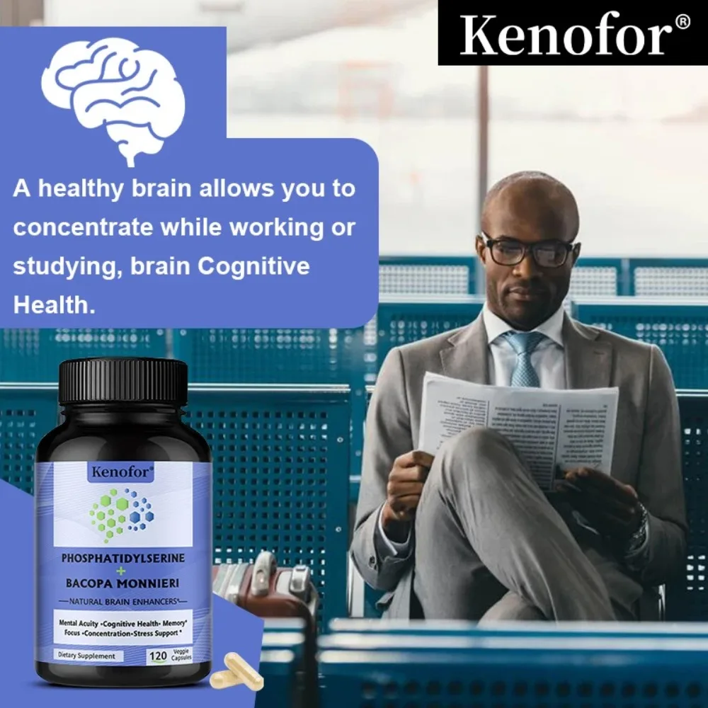 PhosphatidylSerine with Bacopa Monnieri Capsules Brain Health Supplement Supports Memory, Healthy Mind & Relieve Stress