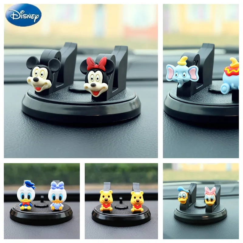 Disney Mickey Mouse Minnie Dumbo Phone Car Holder Mickey  Anime Figure Car Bracket  Car Interior Decoration Toys Christmas gift