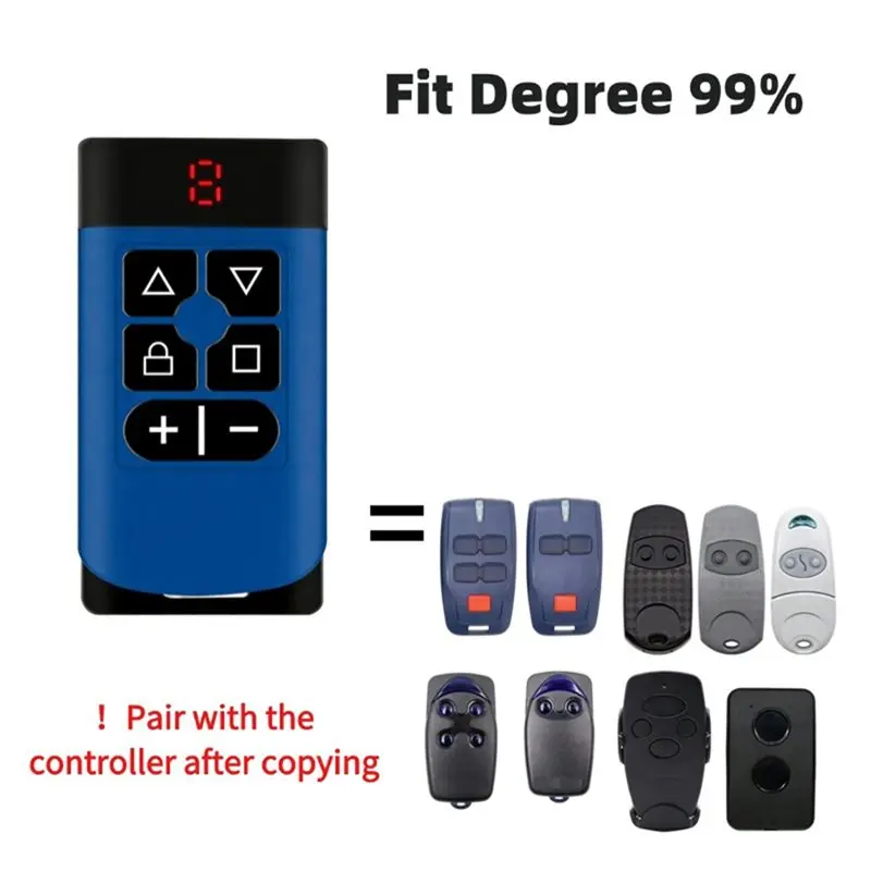 B03B-8-In-1 Garage Remote Multi-Frequency 300- 915Mhz Clone Key, 433Mhz 868Mhz 315Mhz Gate Control Transmitter, Rechargeable Des
