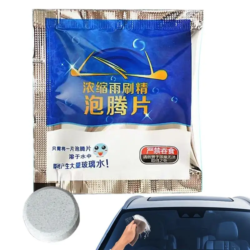 Washer Fluid Tablets Wiper Fluid Solid Effervescent Tablets for Car Room Kitchen Window Glass Cleaning Clear Car Vision