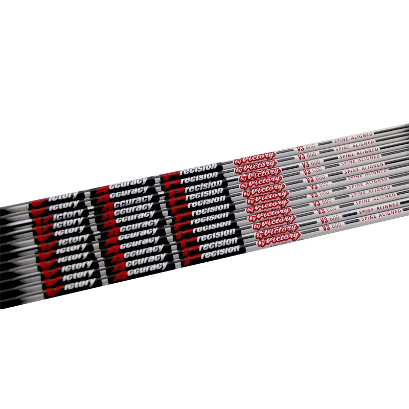 12Pcs Victory VAP V3 Pure Carbon Arrow Shafts ID.166" Spine 350 500 600 700 800 Length 30.5" For Target Shooting Archery