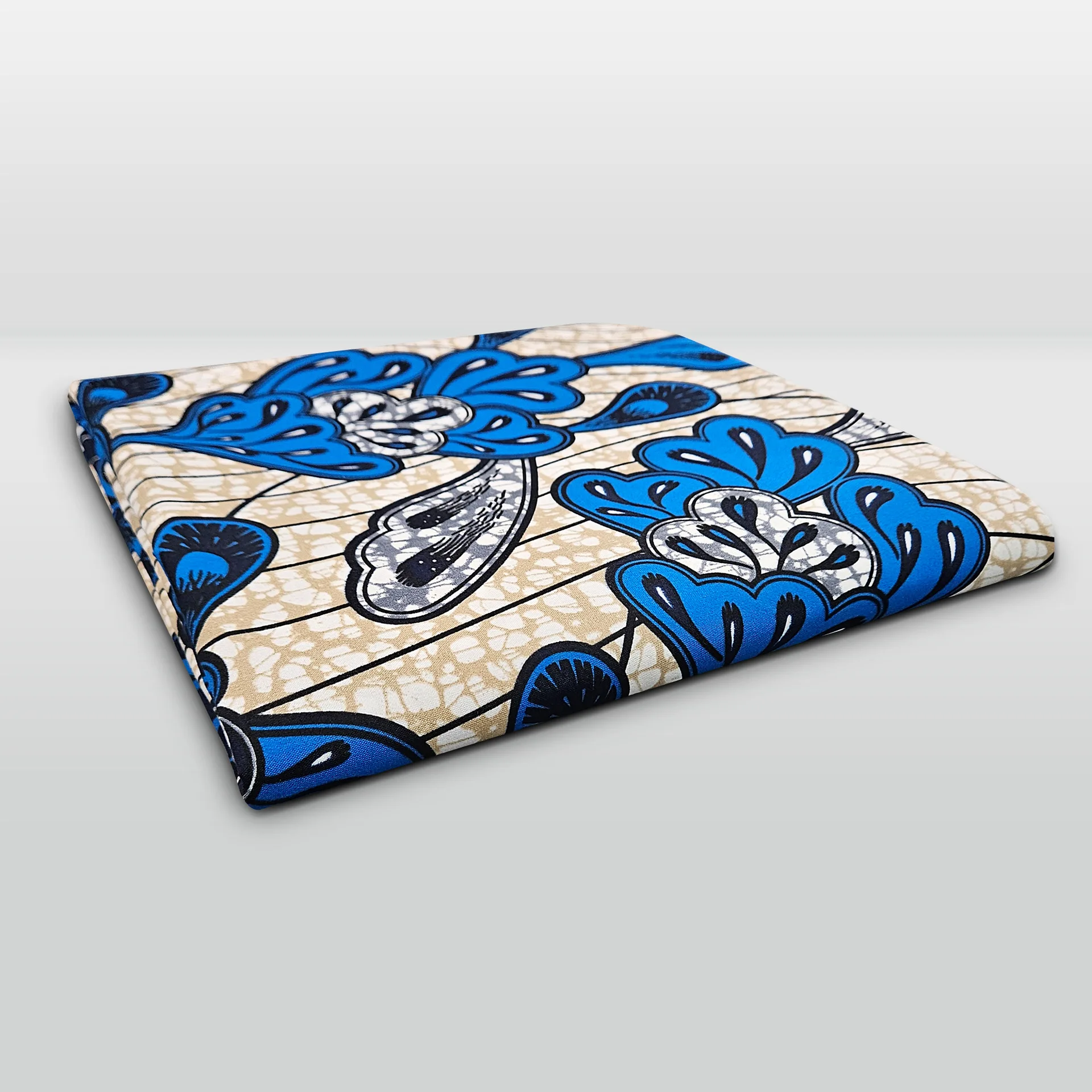 Polyester African Wax Fabric for Summer Dress Clothes Turbans Blue Floral Printed Polyester Fabric for DIY Sewing R2999 - view 3