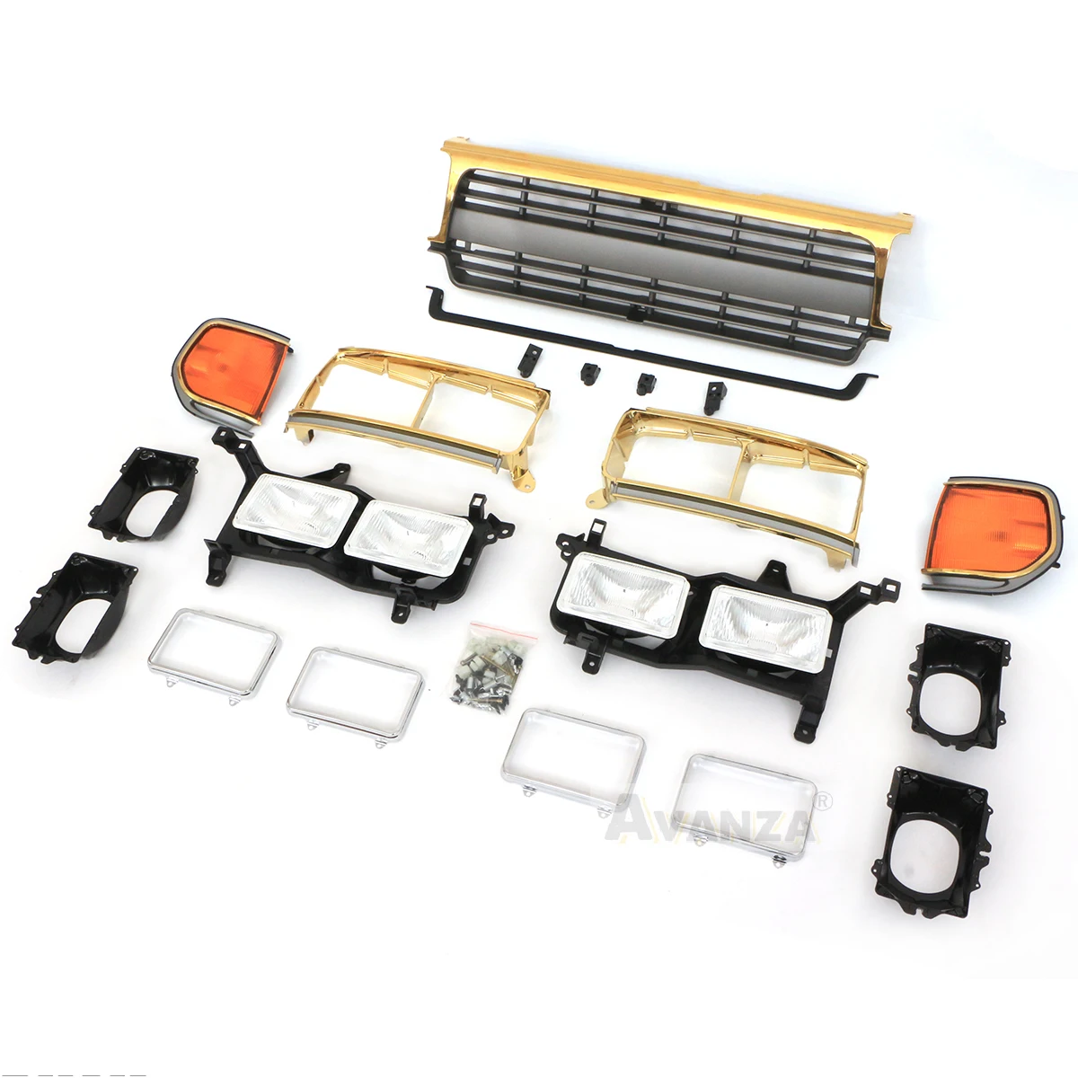 Front headlights and light frame modification turn signal for 1990-1997 TOYOTA LAND CRUSIER LC80 FJ80 Grille
