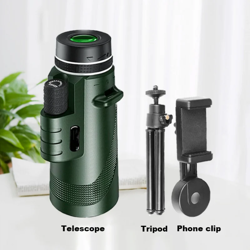 Imagem -06 - Telescópio Monocular Zoom de Longo Alcance Prisma Bak4 com ou sem Tripé Grampo para Telefone 80x100 8000m Adequado para Caça Exterior Camping