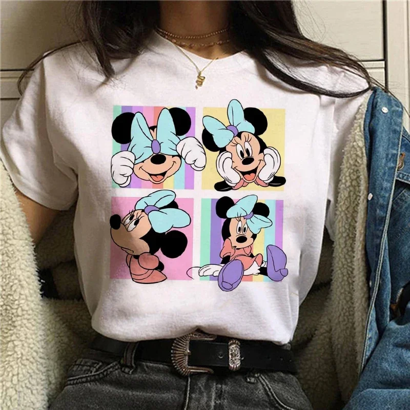 

90s Y2k Mickey Print T-shirts for Women Fashion Minnie Mouse T Shirt Streetwear Female Clothes Kawaii Tshirt Women Clothes