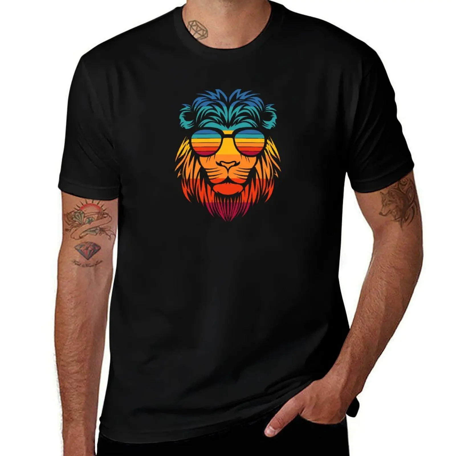 

lion wearing glasses T-Shirt tops T-shirts oversize customs design your own shirts graphic mens graphic t-shirts funny