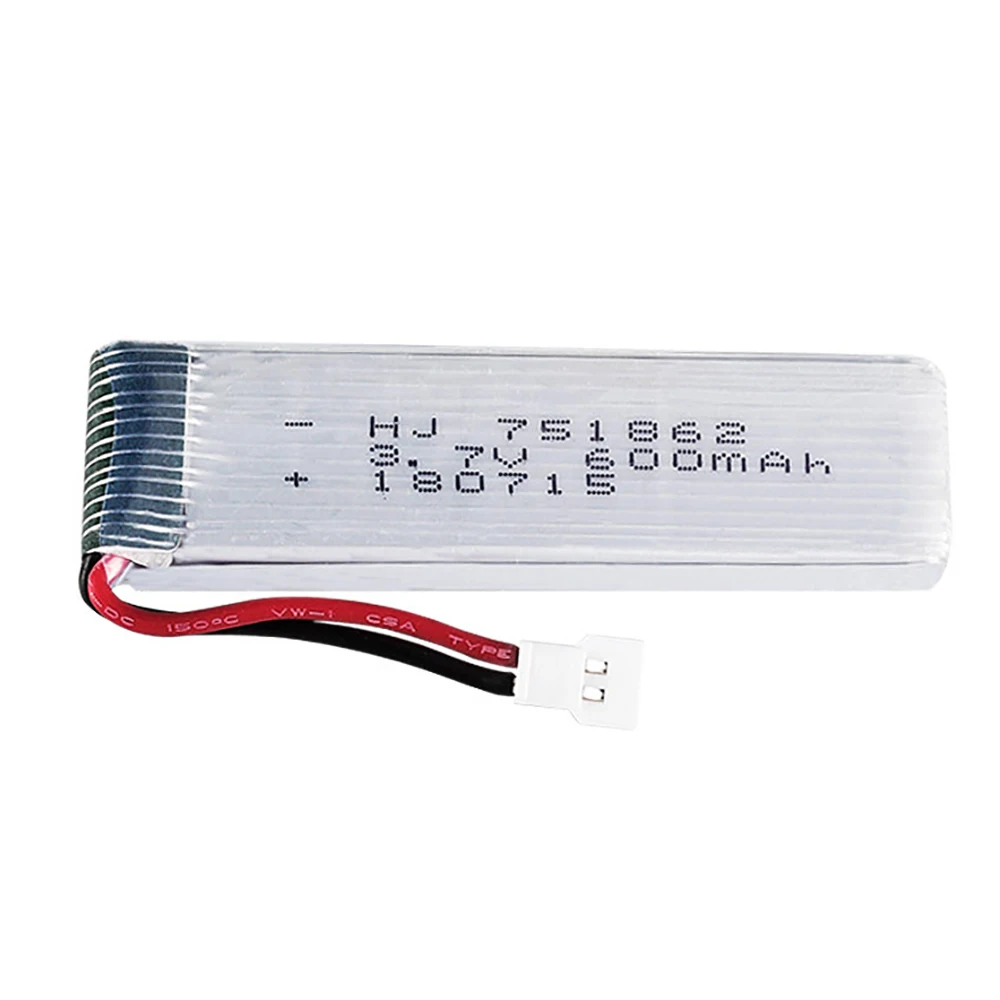 2pcs/lot High Rate 3.7v 600mah 751862 20C Li-polymer battery For V930 V977 V966 2.4G RC helicopter Drone Spart parts