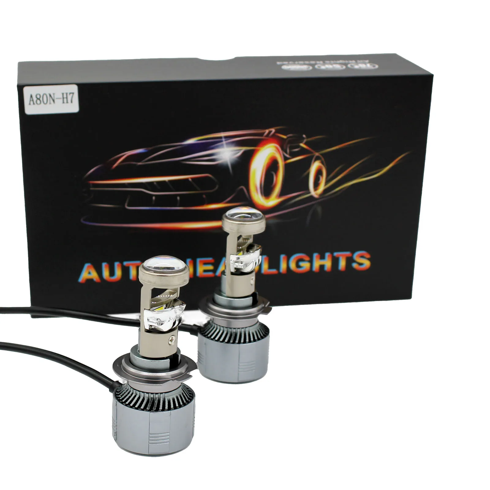 H7 130w 13000lm Mini Projector Lens LED Headlight Bulb Conversion Kit High Low Beam Lamp 6000K cold White