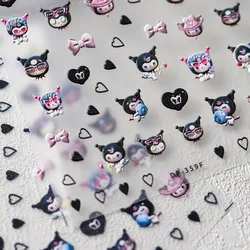 Sanrio Nail Art Decoration 5D Nail Stickers Kuromi Hello Kitty Cinnamoroll Nail Art Stickers Nail Art Accessories Press on Nails