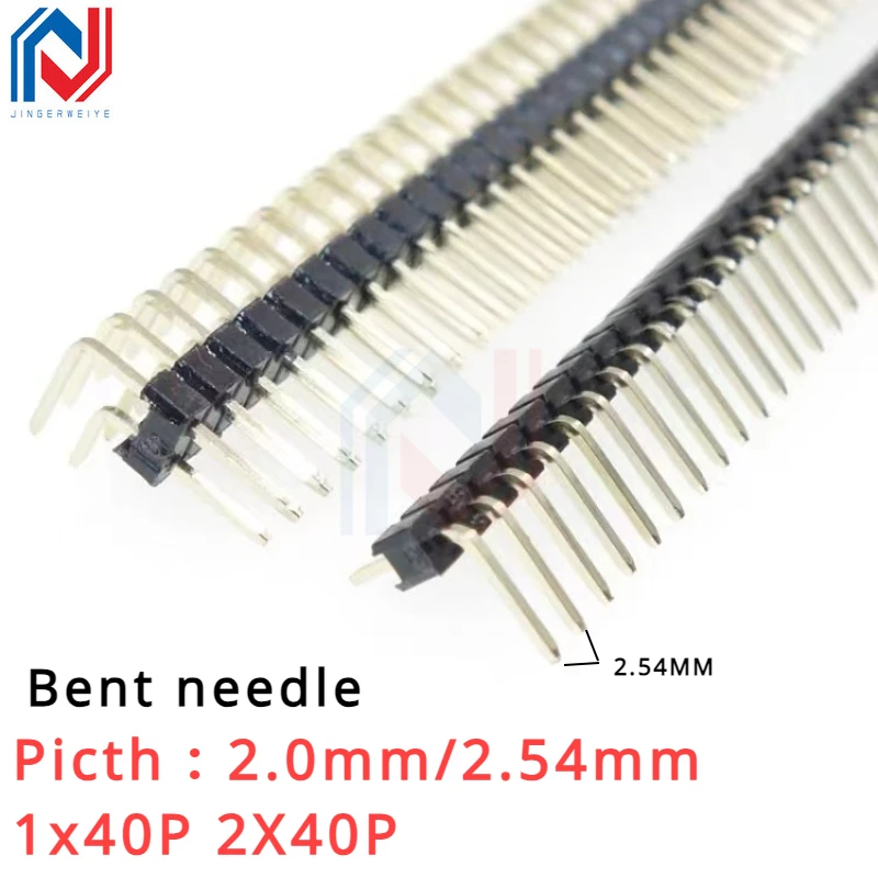 5 sztuk 1x40 2x40 40Pin 80PIN 2.0mm 2.54mm kątowa jeden rząd główka męska 90 stopni złącze pinowe dwurzędowa szpilka