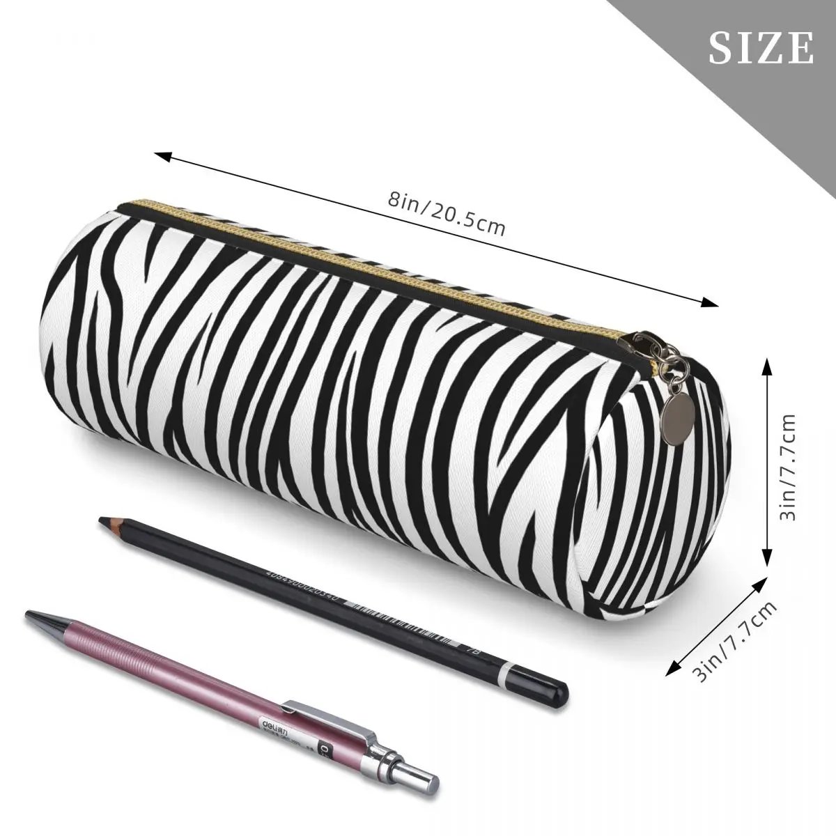 Liquid Black White Zebra Federmäppchen, Stifthalter, Aufbewahrung von Schreibwaren, großes Fassungsvermögen, Stiftbox, Bleistiftbeutel für Studenten, Geschenke