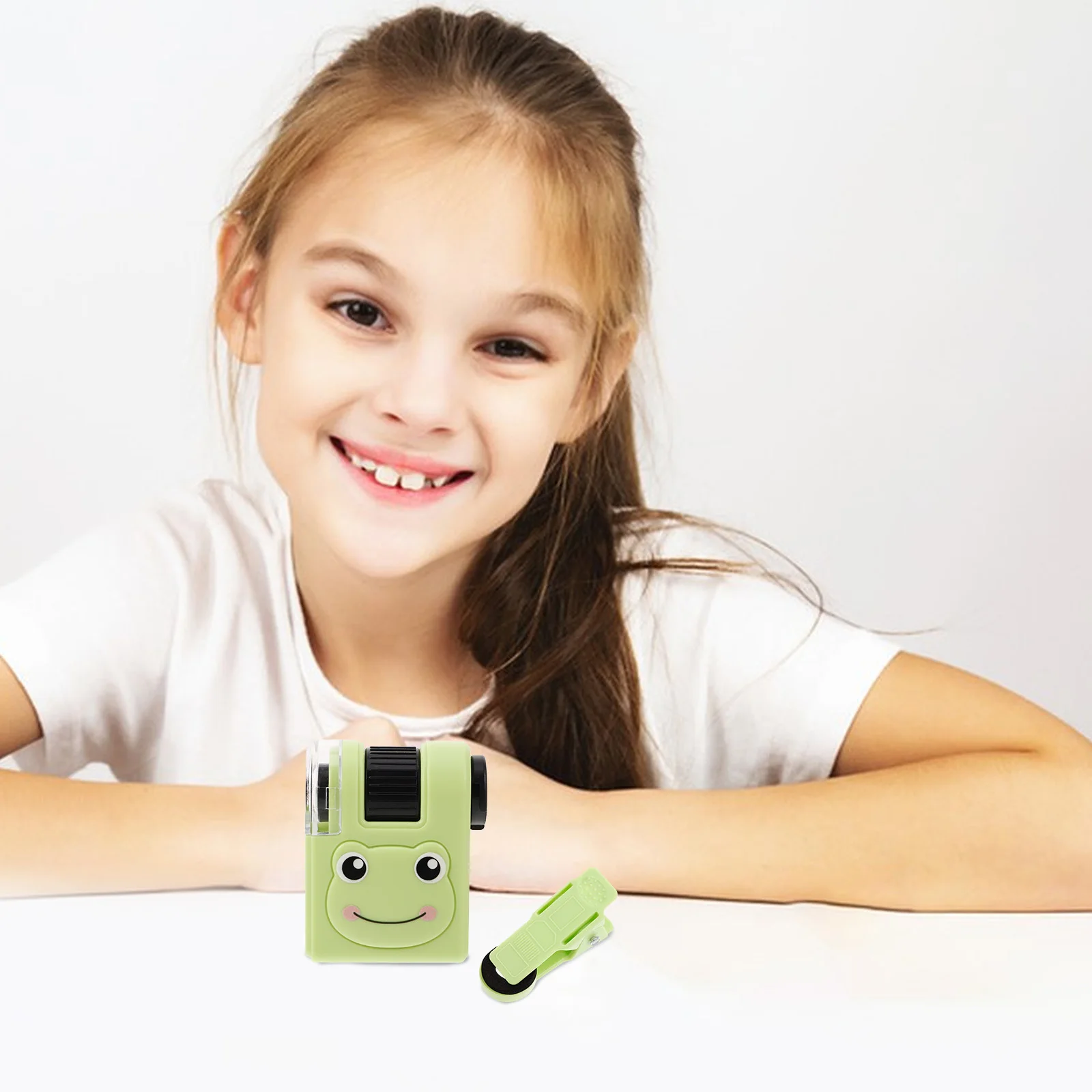 مجهر الجيب المحمول للأطفال يده LED مصباح علم الأحياء المكبر تجربة ملحق مجهر الجيب #6