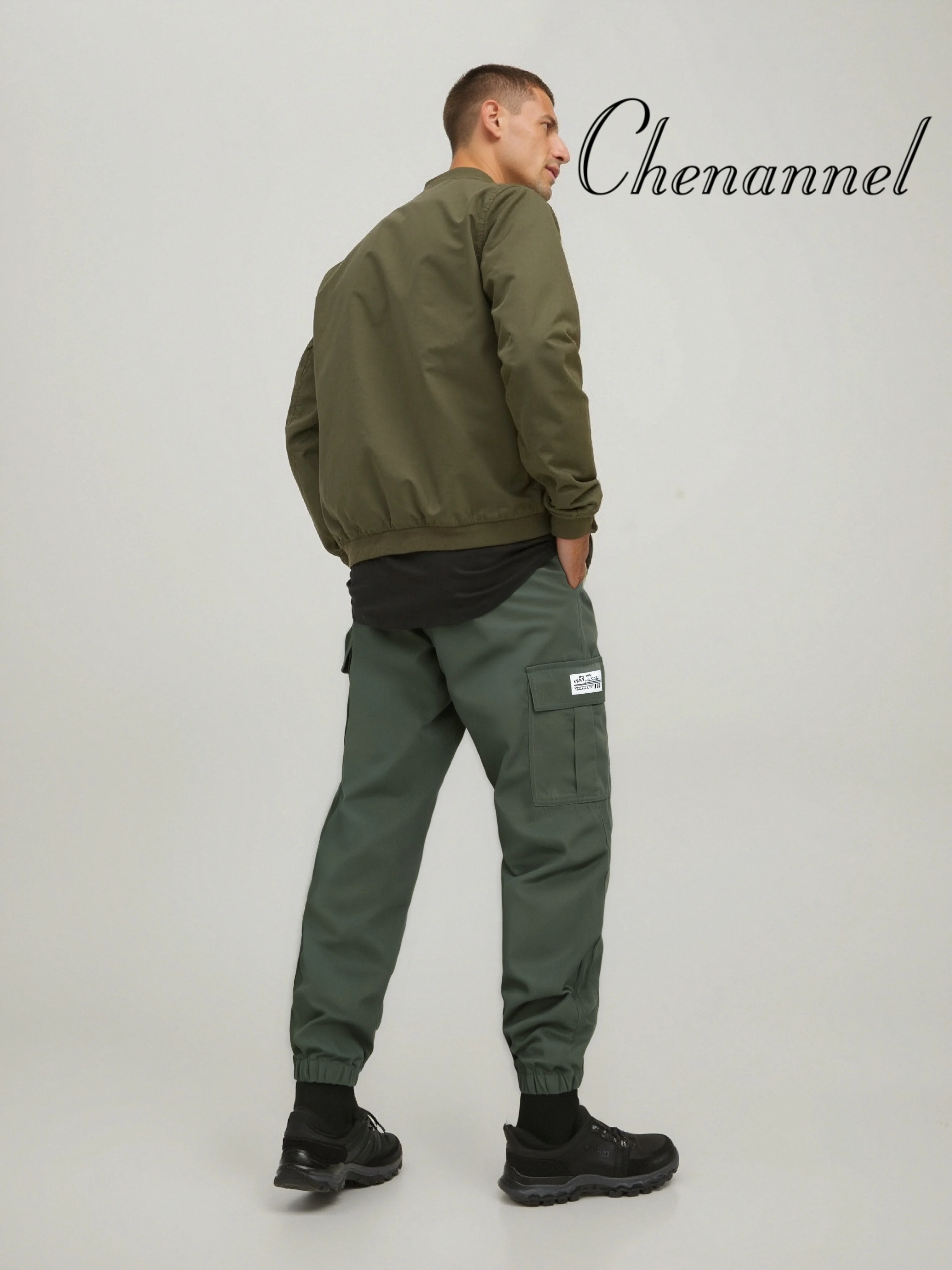 

New loose men's sportswear pants Harun 9-inch pants trendy men's thin small-leg black pants