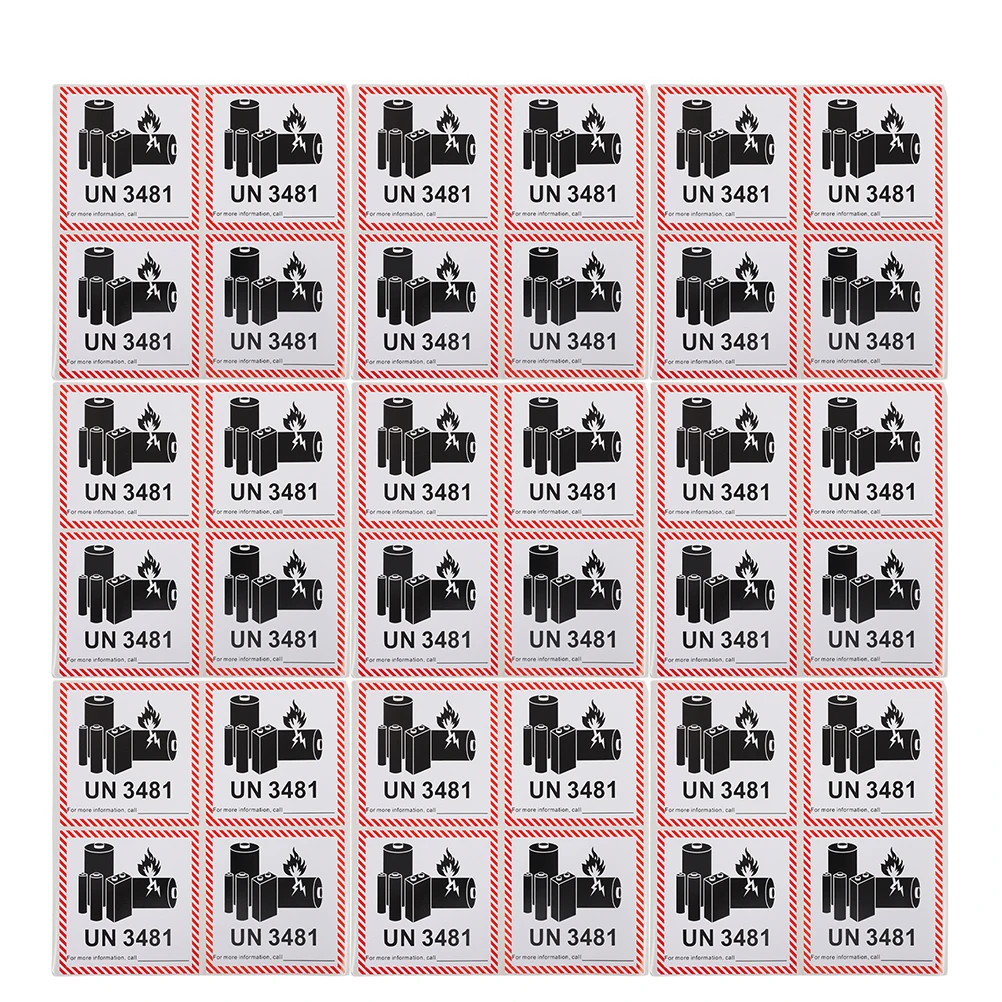 

200pcs Labels Shipping Adhesive Safety Shipping Labels Safety Warning Stickers Lithium Ion Tags Fire Prevention Secure Clear