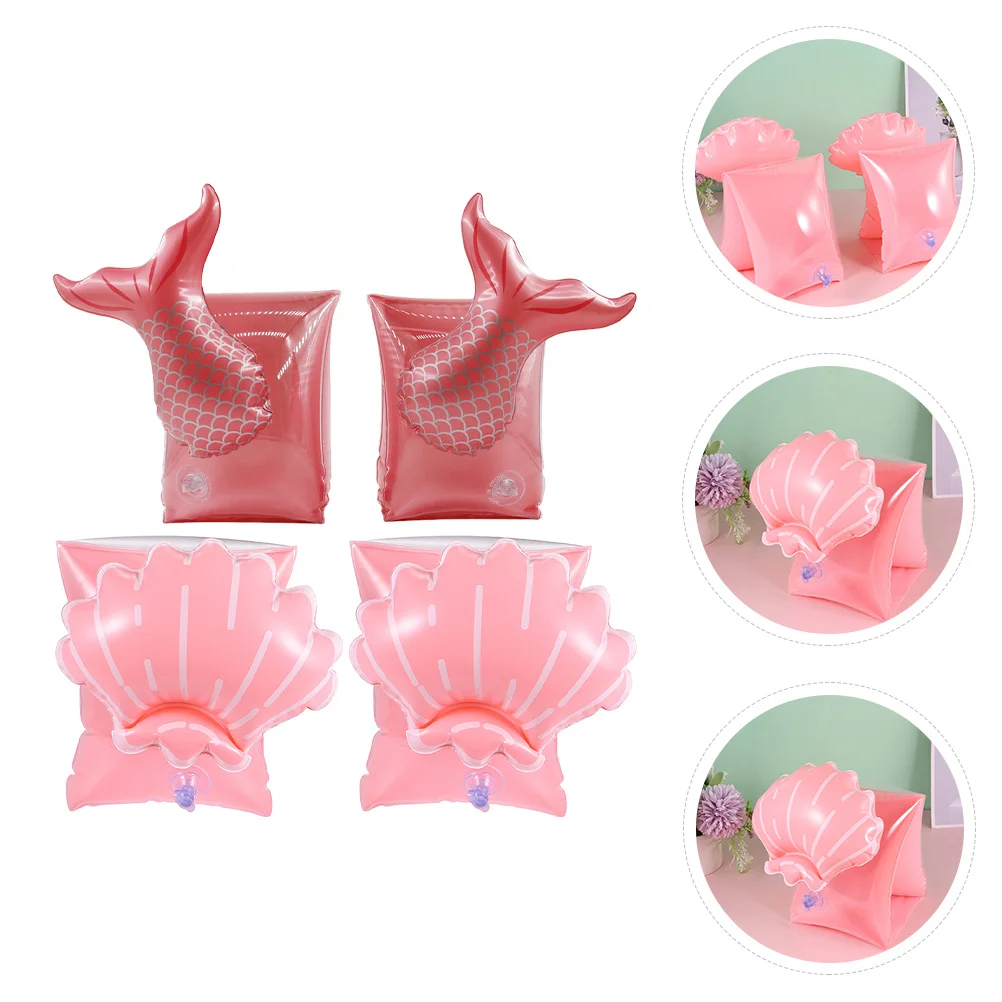 Brassards de natation gonflables pour enfants, 2 paires, flotteurs de bras pour enfants, sécurité de piscine, Double Airbag, anneau lisse et confortable