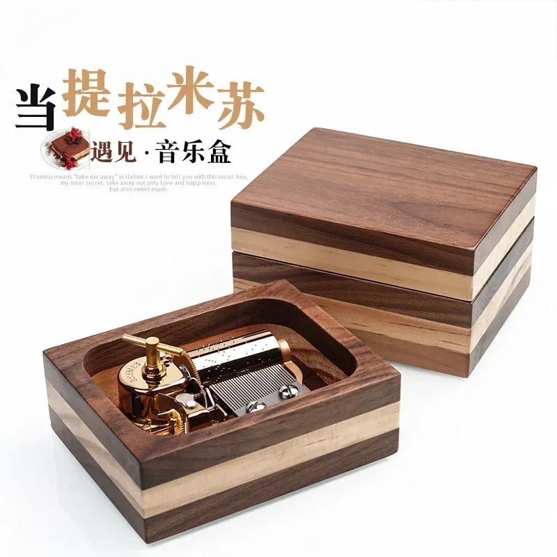 Music Box for Tiramisu 30 Note Wooden Music Box for Birthday Gift Creative Gift Musical Box for Adults Kids Home Decor