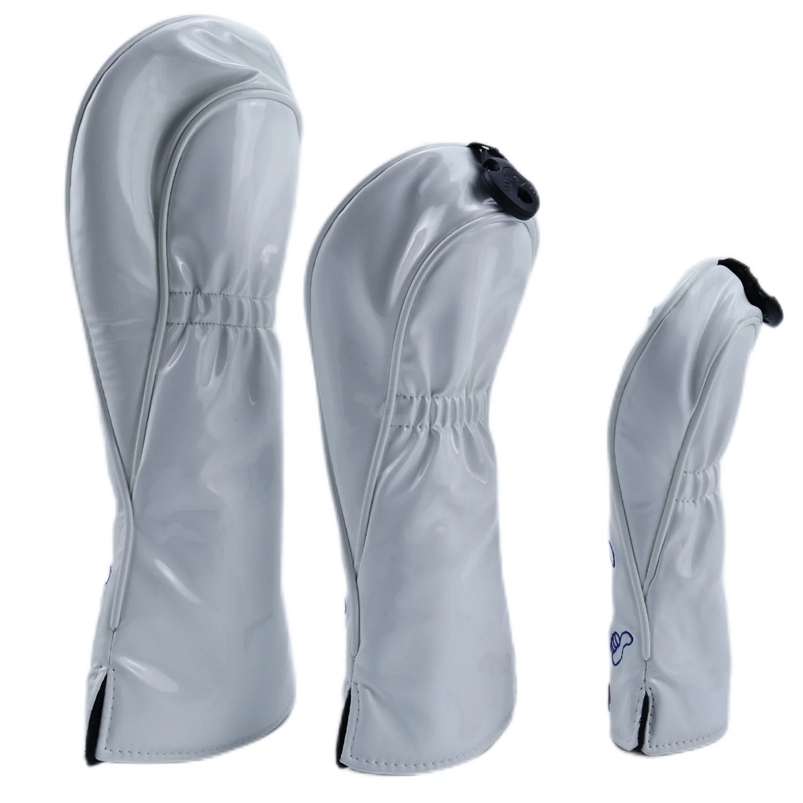 Thumb Embroidery Golf Club Head Covers Soft Lining PU Leather Elastic Back Headcover for 1 3/5 UT