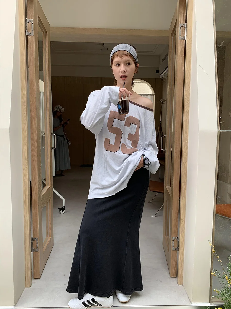 

Новая летняя женская юбка Bla Slim Fit Casual, прямая, средней длины, из 100% хлопка, в корейском стиле, для повседневной носки и офиса.