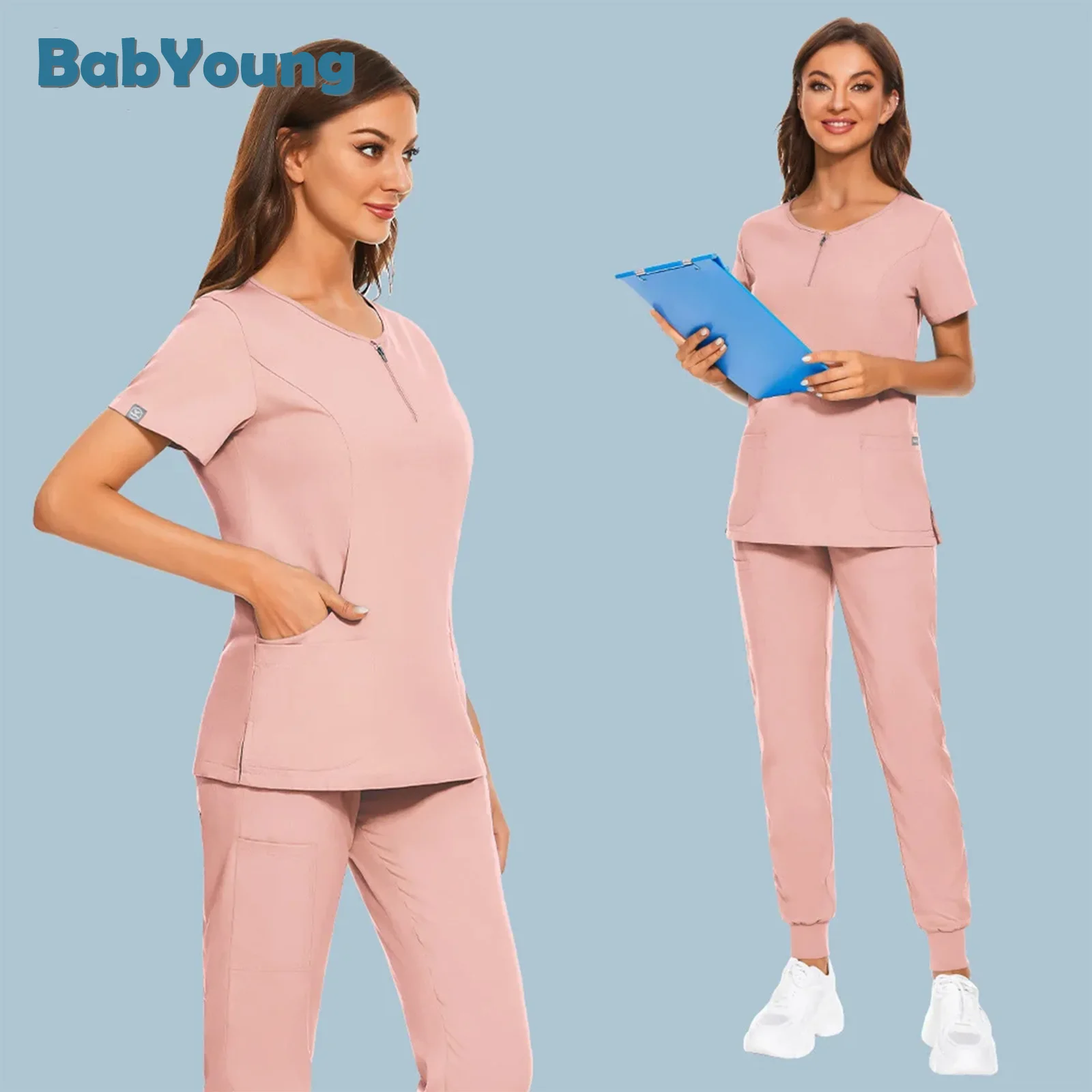 Combinaisons de gIslande à la mode pour femmes, joggeurs, pantalons Y +, uniforme d'hôpital pour médecins et infirmiers, vêtements de travail à col en V, générateurs de documents solides