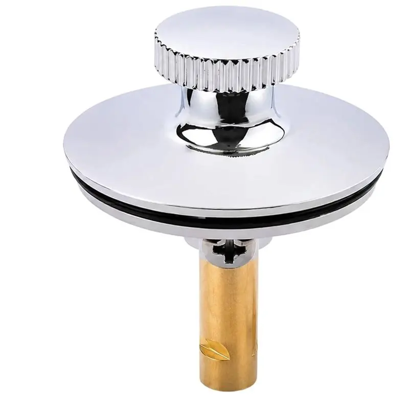 [ABFI!】 Universal Bathtub Drain Stopper,Toe-Touch Lift And Turn Drain Plug,Electroplated Copper Zinc Alloy Tub Drain Replacement
