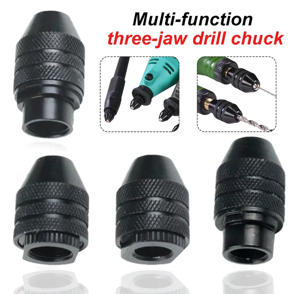 Mini Multi Keyless Drill Chuck Adapter Collet 0.3-3.2mm M7/M8x0.75 Quick Change Screw Driver Three-Jaw Adaptor Chuck Fixture