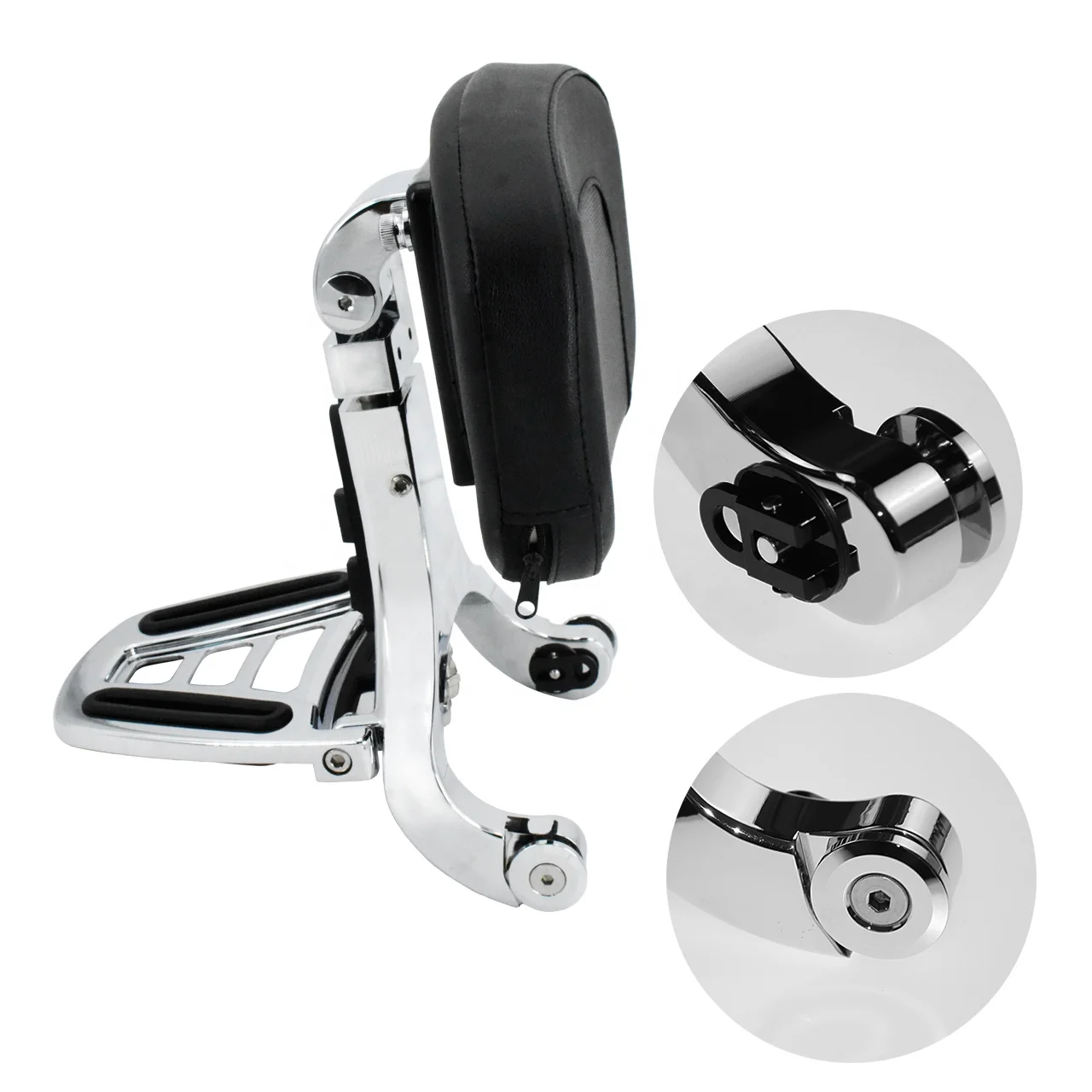 Motorcycle Adjustable Multi-Purpose Driver Passenger Backrest Black Fit for Softail Fat Bob FXFB FXFBS 2018-2020