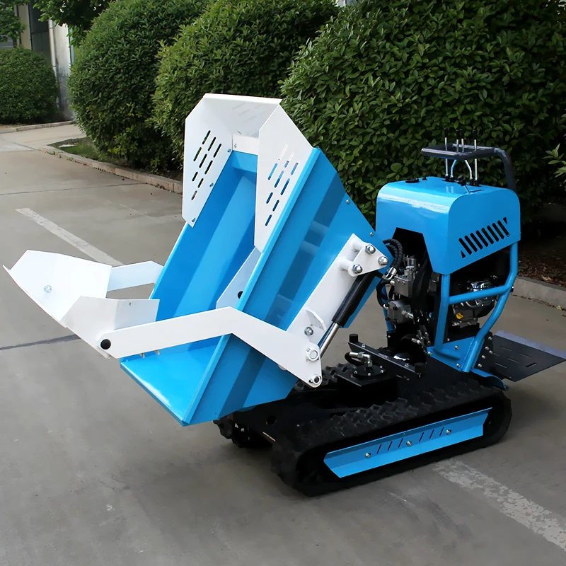 Customized 500KG Self-Propelling Rubber Track mini Transporter Dumper Hydraulic Power Crawler Tracked Mini Dumper