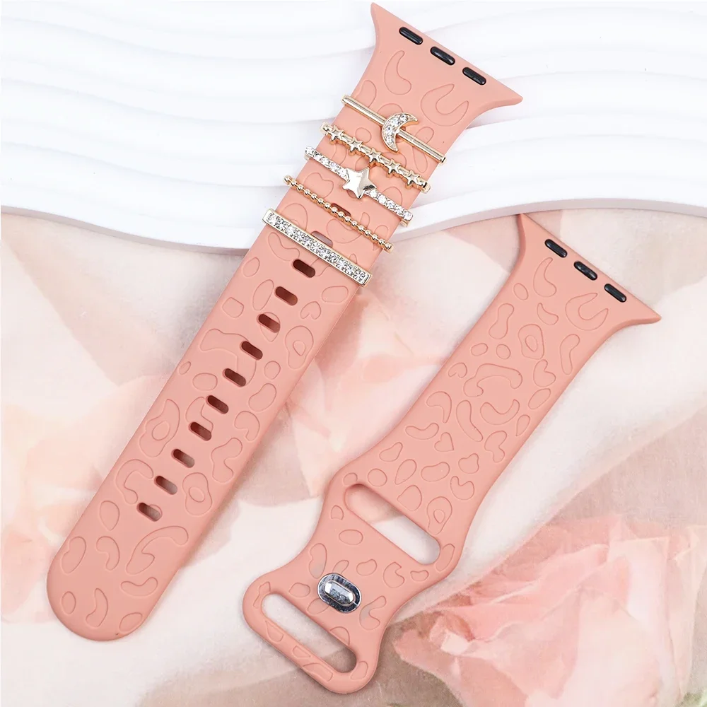موضة سيليكون حزام ديكور ل سوار ساعة يد آبل زخرفة الديكور المعادن سحر حزام 38 مللي متر 40 مللي متر 42 مللي متر 45 مللي متر #5