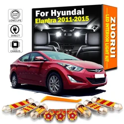 ZUORUI 10Pcs Car LED Interior Map Dome License Plate Light Kit For Hyundai Elantra MD UD 2011 2012 2013 2014 2015 Reading Bulbs