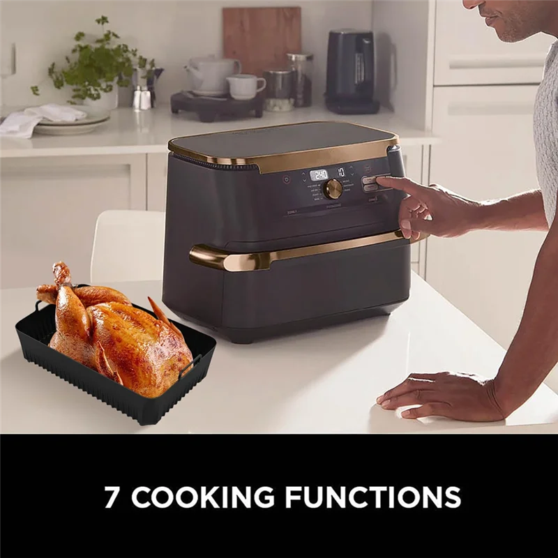 A74X-2 шт. силиконовые вкладыши для фритюрницы, многоразовые вкладыши для аэрофритюрницы, черные для Ninja AF500, антипригарная корзина для фритюрницы, аксессуары