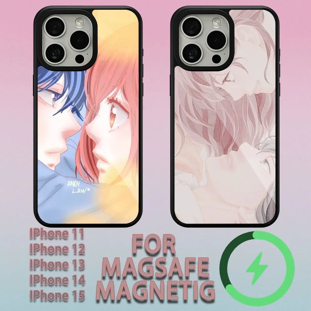 Ao Haru Ride Love Printed Phone Case For iPhone 11 12 13 14 15 Plus Pro Max Charging Magsafe Magnetic Wireless Cover