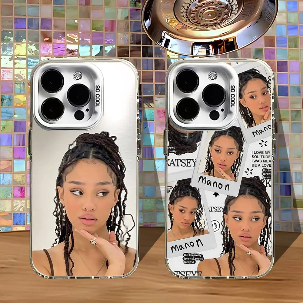 

K-KATSEYE Manon Phone Case For iPhone 16,15,14,13,12,11,Pro,XS,Max,Plus,Mini,SE4,E White Matte Shockproof Cover