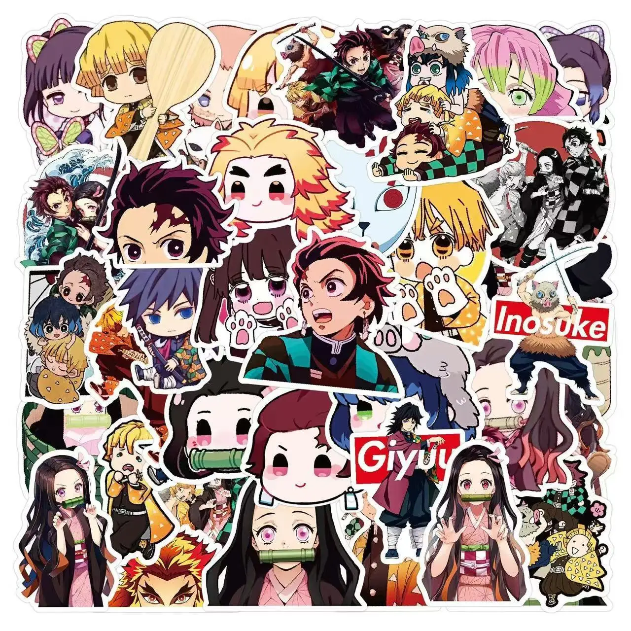 Autocollants Demon Slayer, 50 pièces, autocollants de dessin animé Kamado Tanjirou Kamado Nezuko, jouets pour enfants, Graffiti étanche