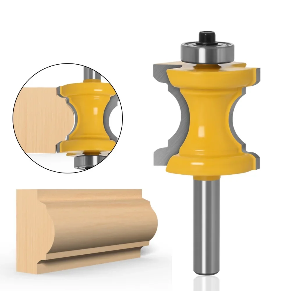 New 1PC 8mm Shank Bullnose Bead Column Face Molding Router Bit For Woodworking Tools