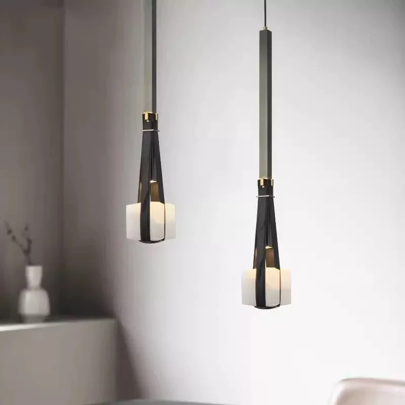 

Contemporary Adjustable Resin Leather Pendant Lamp 2025 Modern Chandelier Ceiling Light for Villa Staircase