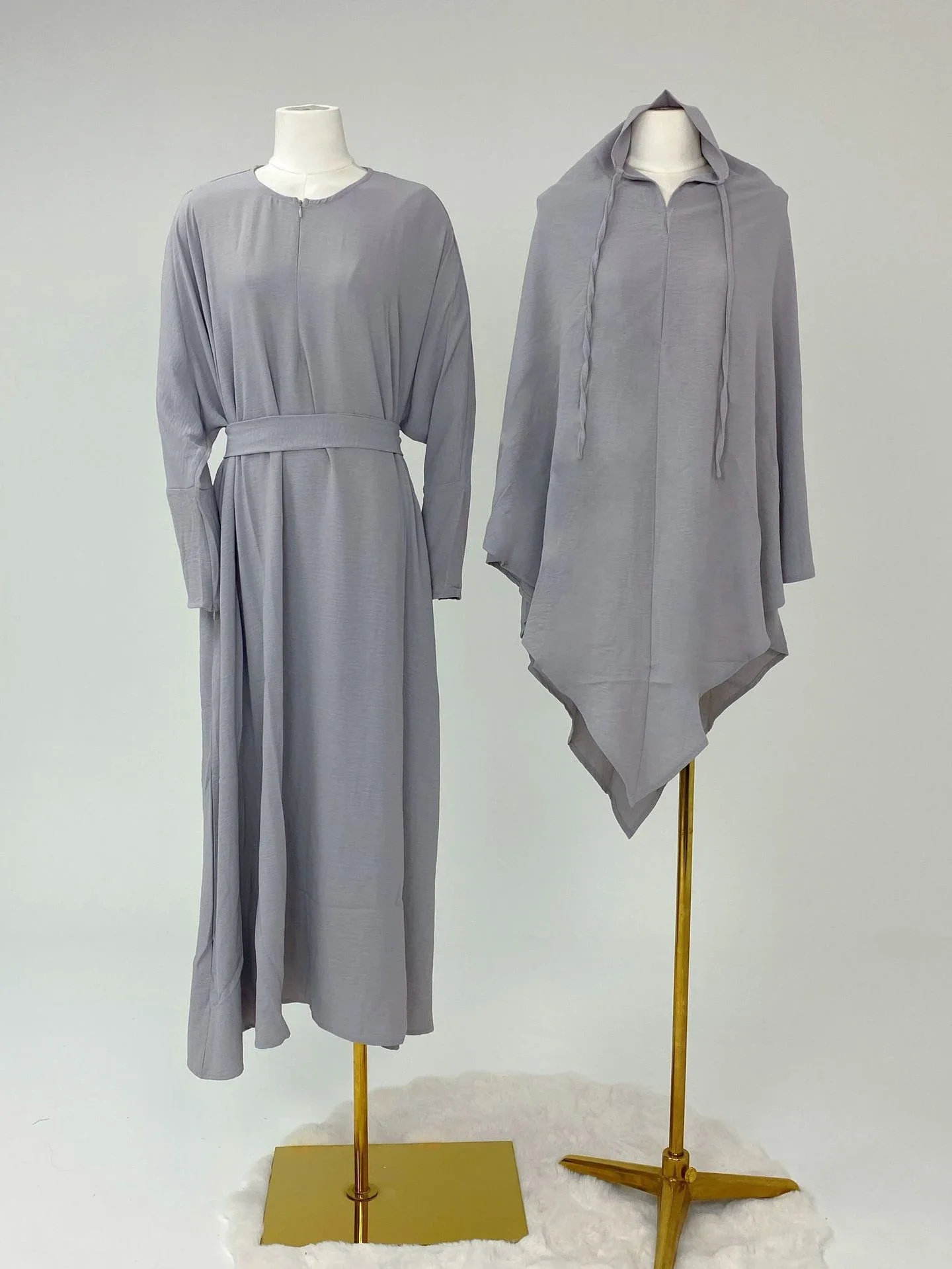 

Комплект из 2 предметов: Женское мусульманское платье с капюшоном, хиджаб, молитвенная одежда, турецкая абайя, кафтан, длинный химар, роба, бурка, исламская одежда для Рамадана