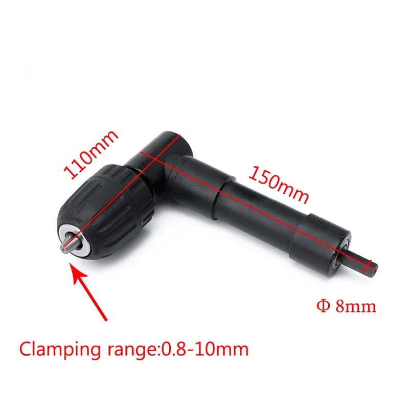 90 Graden Haakse Keyless Chuck Klopboormachine Adapter Elektrische Power Draadloze Boor Attachment Hoek Adapter