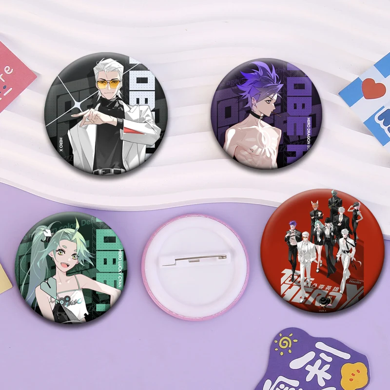 أنيمي ليكون بطل X شارة الملكة التنين الصبي GHOSTBLADE الكرتون التلبيب دبابيس دبابيس مستديرة لحقيبة الظهر اكسسوارات مجوهرات هدايا #2