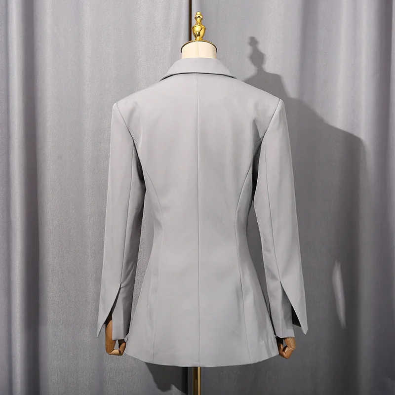 HKSH ربيع الخريف جديد المرأة السترة مطوي الخصر Cinching سليم صالح بلون أنيقة موضة مكتب سيدة الاتجاه معطف HK15496 #3