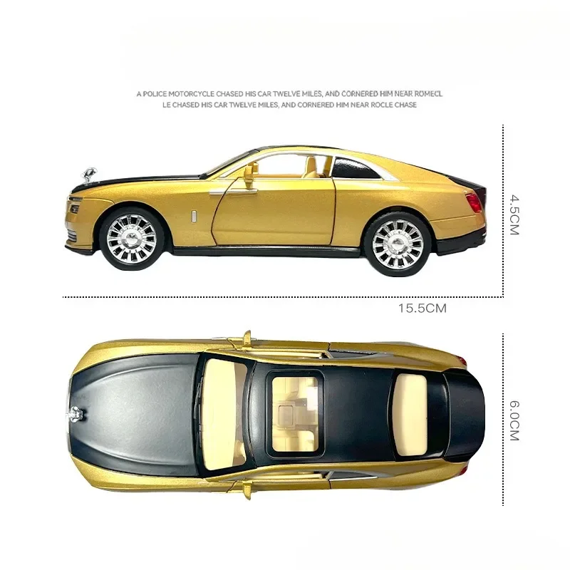 رولز رويس سبيكر نموذج سيارة محاكاة سبيكة ، فويتور مصغر مع الصوت والضوء ، صب المعادن ، هدية لعبة لصبي ،